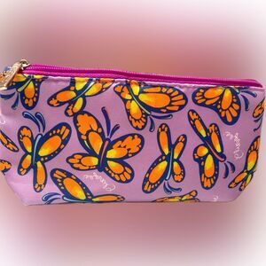 Never used! Bold & bright Clinique zippered makeup bag!